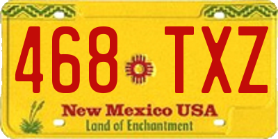 NM license plate 468TXZ