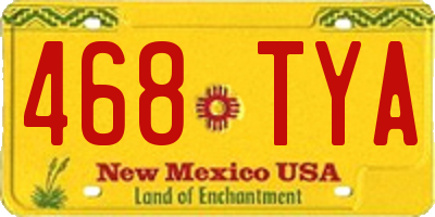 NM license plate 468TYA