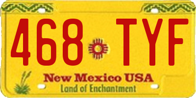 NM license plate 468TYF