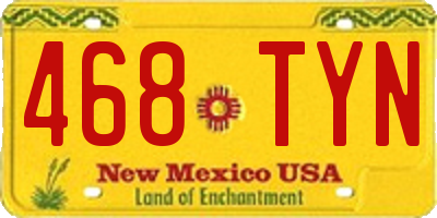 NM license plate 468TYN