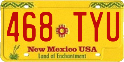 NM license plate 468TYU