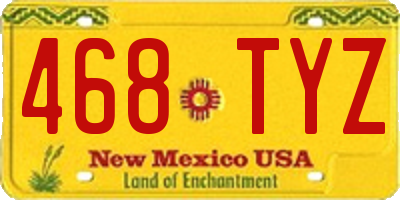 NM license plate 468TYZ