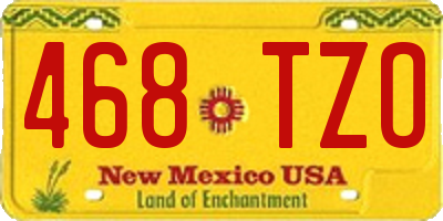 NM license plate 468TZO