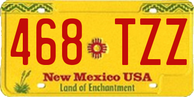 NM license plate 468TZZ