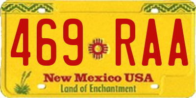 NM license plate 469RAA