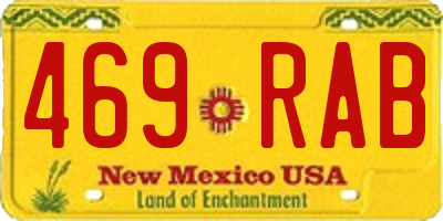 NM license plate 469RAB