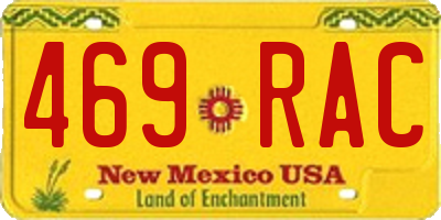 NM license plate 469RAC