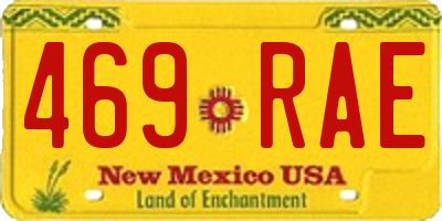 NM license plate 469RAE