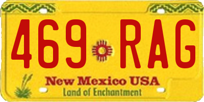 NM license plate 469RAG