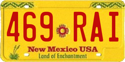 NM license plate 469RAI