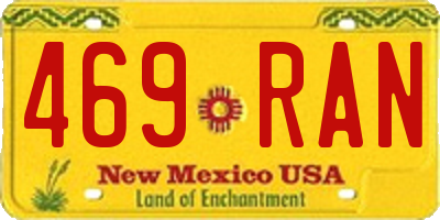 NM license plate 469RAN