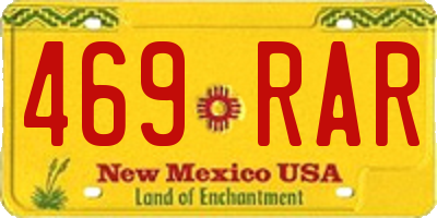 NM license plate 469RAR
