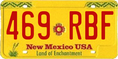 NM license plate 469RBF