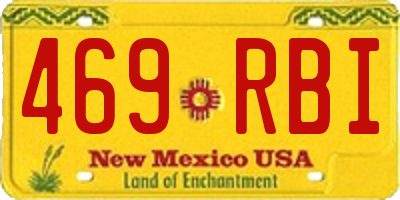 NM license plate 469RBI