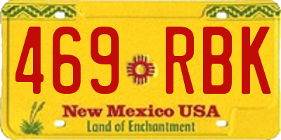 NM license plate 469RBK