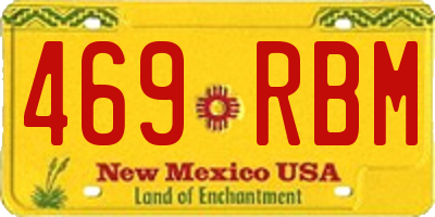 NM license plate 469RBM