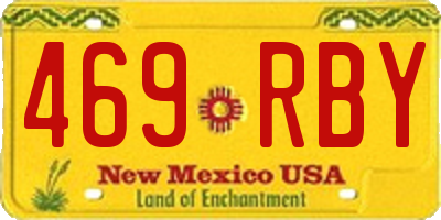 NM license plate 469RBY