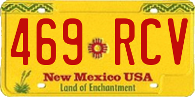 NM license plate 469RCV