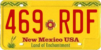 NM license plate 469RDF