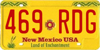 NM license plate 469RDG