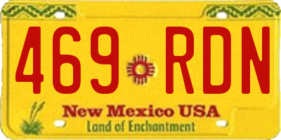 NM license plate 469RDN