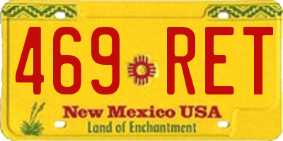 NM license plate 469RET
