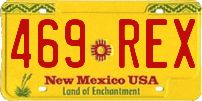 NM license plate 469REX