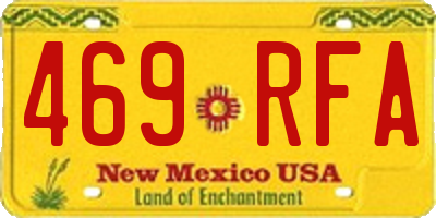 NM license plate 469RFA
