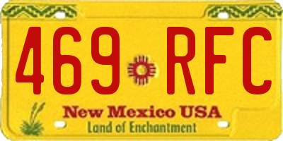 NM license plate 469RFC