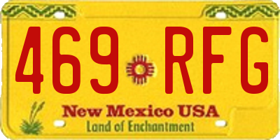 NM license plate 469RFG