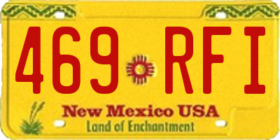 NM license plate 469RFI