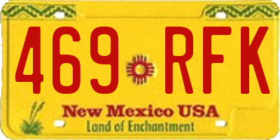NM license plate 469RFK