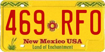NM license plate 469RFO