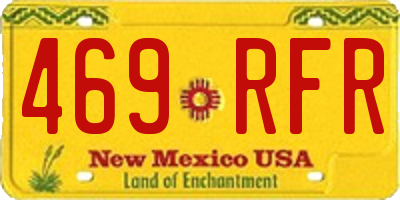 NM license plate 469RFR