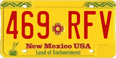 NM license plate 469RFV
