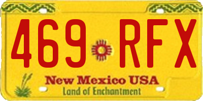 NM license plate 469RFX