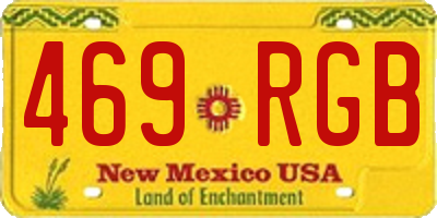 NM license plate 469RGB