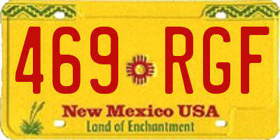 NM license plate 469RGF