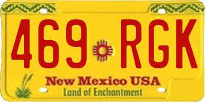 NM license plate 469RGK