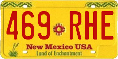 NM license plate 469RHE
