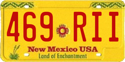 NM license plate 469RII