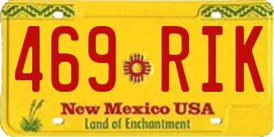 NM license plate 469RIK