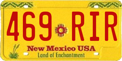 NM license plate 469RIR