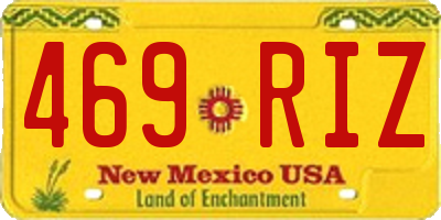 NM license plate 469RIZ
