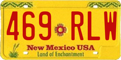 NM license plate 469RLW