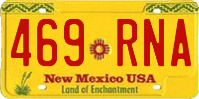 NM license plate 469RNA