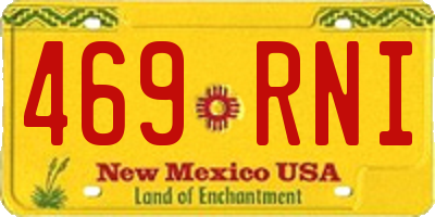 NM license plate 469RNI
