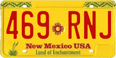 NM license plate 469RNJ