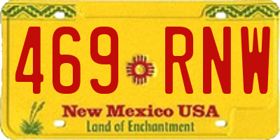 NM license plate 469RNW