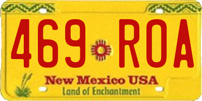 NM license plate 469ROA